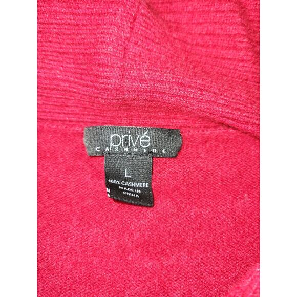 Vintage Prive Cashmere 100% Cashmere V-Neck Sweater Red Soft Lightweight Large - Picture 7 of 7